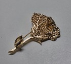 Gold Tone Rhinestone Cover Rose Brooch