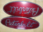 Peterbilt 579 379 Oem Red Oval Hood Emblem  Genuine Badge Logo Nameplate  Pair