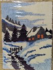 Vintage Malina Latch Hook-a-rug Kit Area Rug Wall Hanging 20 X 27 Winter Scene 