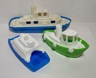 Vintage Bath Toys Boats Plastic Tug Ferry Freightliner 1970 s Lot 3 Usa 
