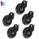 New 5pcs Office Chair Caster Rubber Swivel Wheels Replacement Heavy Duty 3 Inch