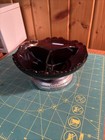 Art Deco Krome Kraft Farber Bros Chrome   Ruby Red Glass Divided Dish  New York