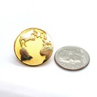 Gold Tone Earth Globe Map Lapel Pin Vintage Style World Geography Gift Idea