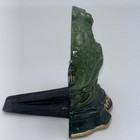 Vintage Green With Gold Trim Painted Cast Iron Frog Door Stop With Wedge  b 