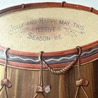 Jolly Civil War Era Snare Drum Antique Christmas Victorian 1883 Embossed Die Cut