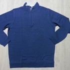 Peter Millar Mens M Medium Pullover Navy Blue Crown Comfort 1 4 Zip Polo Sweater