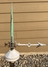 Antique Copper Lightning Rod Weathervane   White Milk Glass Indicator Ball 36    T