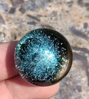 Sparkling Blue Spiral nebula Marble  Hand Made 30mm Galaxy Glass Marble