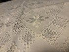 Hardanger Embroidered Beautiful Vintage Pillow Cover 20  X 19  White