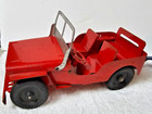 Vtg 1950s Marx Willys Jeep   Trailer Set     Pressed Steel  Original Paint  12 5 