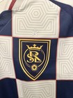 Adidas Real Salt Lake Luna  8 Soccer Jersey Mens L White Blue Gold Mls