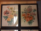 4-pc Vintage Framed Floral Prints