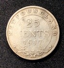 1917 C Newfoundland Silver 25 Cents  Enn Coins