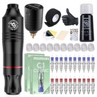 Wireless Tattoo Gun Pen Kit - Dragonhawk Atom  Adjustable Voltage  Lightweight D