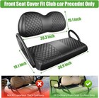 10l0l Golf Cart Front Seat Cover Black Diamond Stitching For Club Car Precedent