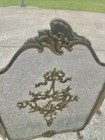 Vtg French Provincial Victorian 3 Panel Fold Brass Claw Foot Fireplace Screen