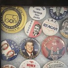 Ronald Reagan Political   Campaign Pinback 35 Button Lot W  Display Frame