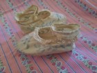Early Vintage Baby Shoes White Cotton Hand Embroidered Glass Buttons Museum