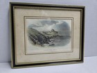 Antique Original Print H  Besley Views Of Cornwall England Gunnard s Head Cliff 