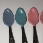 Lot Of 6 Vintage Munchkin Silicone Tip Baby Spoons Hearts Handle 1996 Stainless
