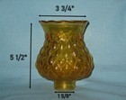 Vintage Amber Diamond Quilted Beaded Glass Lamp Light Shade