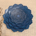 Enamel Handpainted Minakari Blue Stackable Plates Wall Decor Art Vintage 4 Pc