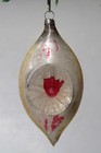 Vintage Antique Blown Glass Double Indent Fluted Drop Christmas Ornament Germany