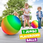18 Inch Rainbow Playground Ball Jumbo Inflatable Kickball With Hand Pump Kids   