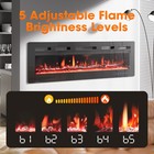Electric Fireplace Wall Mounted Recessed Heater Led Flame Home Office Warmer