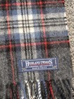 Highland Tweeds Of Scotland Scarf 100  Lambswool 58x12  Tartan Gray Red Blue
