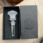 Rosenthal Versace Lead Crystal Wine Stopper Clear White Frosted Medusa Vintage