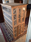 Antique Oak Blueprint File Cabinet Glass Door Architect Map 5 Drawers
