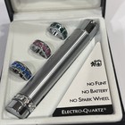 Colibri Electro-quartz Lighter - Silver -4 Changeable Colored Stone Rings