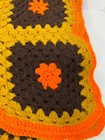 Vtg Handmade Crochet Orange Brown Granny Square Afghan Throw Blanket 56   x52   
