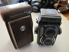 Vintage Yashica 44 Tlr Camera Black 35mm Yashikor W  Conversion Kit Untested