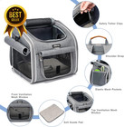 Dog Bike Basket  Expandable Soft-sided Pet Carrier Backpack With 4 Open Doors  4