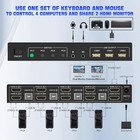 4 Port Hdmi Dual Monitor Kvm Switch  Supports Edid  4k 60hz Kvm Switch 2 Monitor