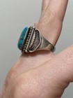 Native American Navajo Sterling Silver Turquoise Ring  Size 12  Vintage