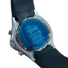 Stussy Tourmaster Silver Wrist Watch Rubber Black Band