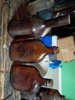 Antique 17 Piece Amber Cork Top Bottle 
