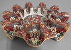 Prepara Taco Carousel Melamine 12 1 8  Round Red Orange Yellow Mexican Print New