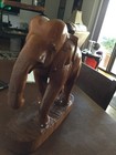 Hand Carved Teak Wood Elephant Statue Figure Vintage Number 10 On Bottom