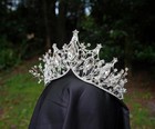 Exquisite Silver Crystal Bridal Tiara Crown Birthday Wedding Gift Diadem Ornate