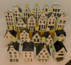 Lot Of 20 Bols Klm Blue Delft Porcelain Houses No Duplicates  Empty