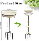 28in Freestanding Birdbaths Bowl Outdoor  Free Standing Garden Bird Bath Bird