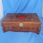 Vintage Wooden Tissue Box Napkin Holder Cover 