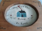 Vtg Wooden Wall Hanging Plaque Rustic  Country Retro Home Is Love Grandmacore 