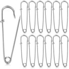 Safety Pins Heavy Duty 12 Pack Stainless Steel Large Clothes Crafting Repairs Us