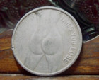 Heads   Tails Silver Tone Big Boobs Flipping Token Yea Big Ones