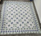 Vtg Jcpenney Home Collection Patchwork Quilt Floral Pinwheel Cottage Core 84 X91